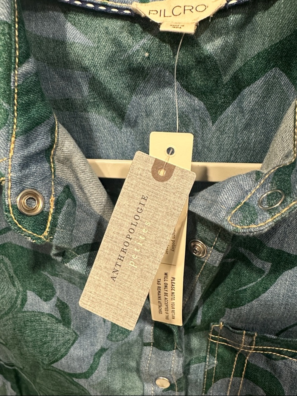 Anthropologie Pilcro Sleeveless Collared Denim Mini Dress Green Blue sz SP - Picture 7 of 12